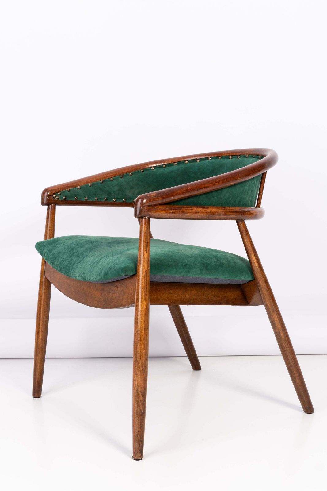 Set Of Two Vintage James Mont Bent Beech Armchairs, Dark Green, Europe, 1960s photo vintage