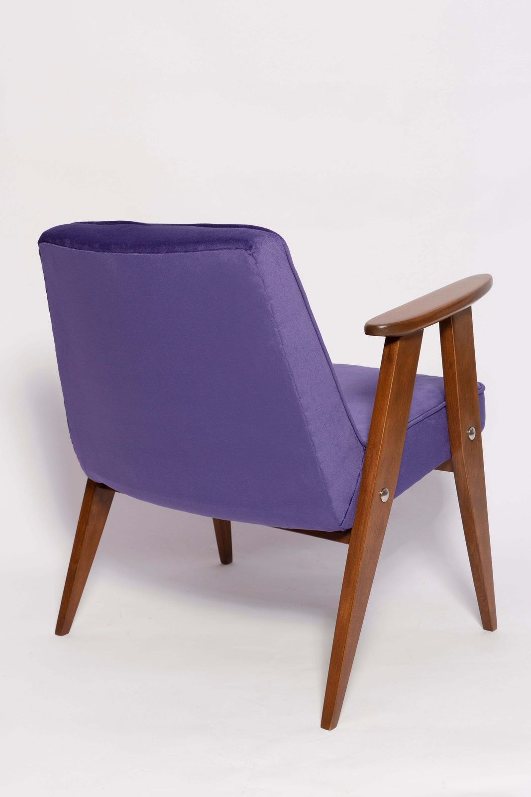 photo furniture Pair Of Mid Century 366 Armchairs, Purple Velvet, Jozef Chierowski, Europe 1960