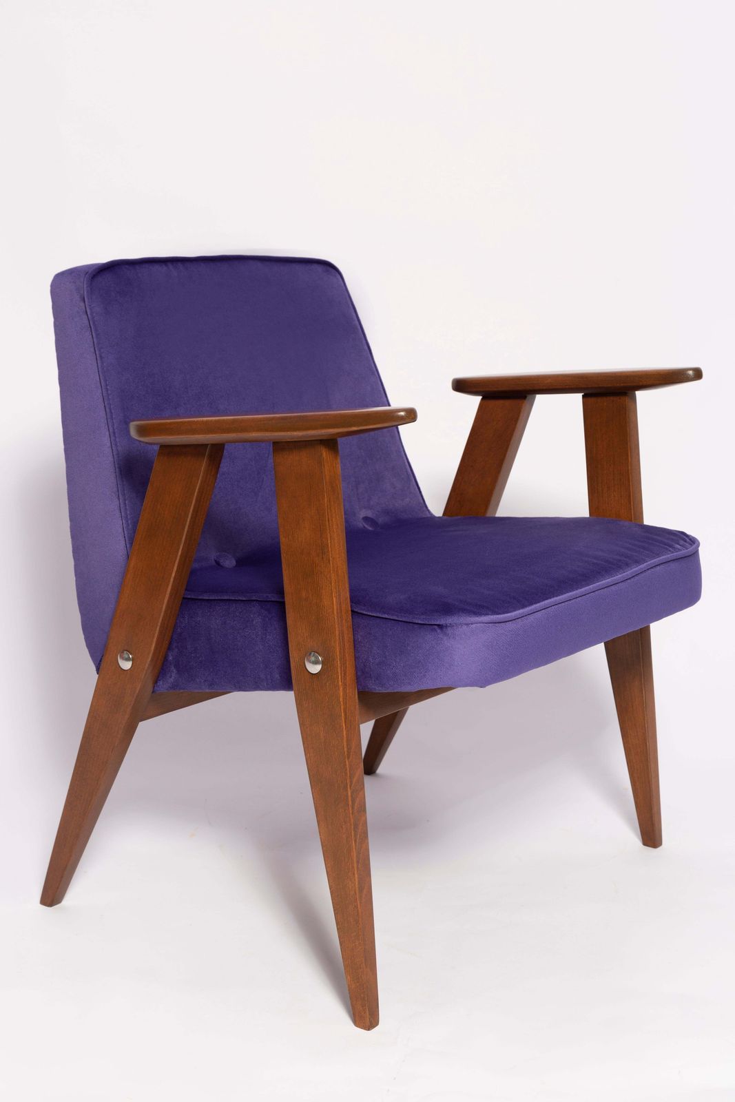 Pair Of Mid Century 366 Armchairs, Mint And Purple, By Chierowski, Europe, 1960s photo furniture
