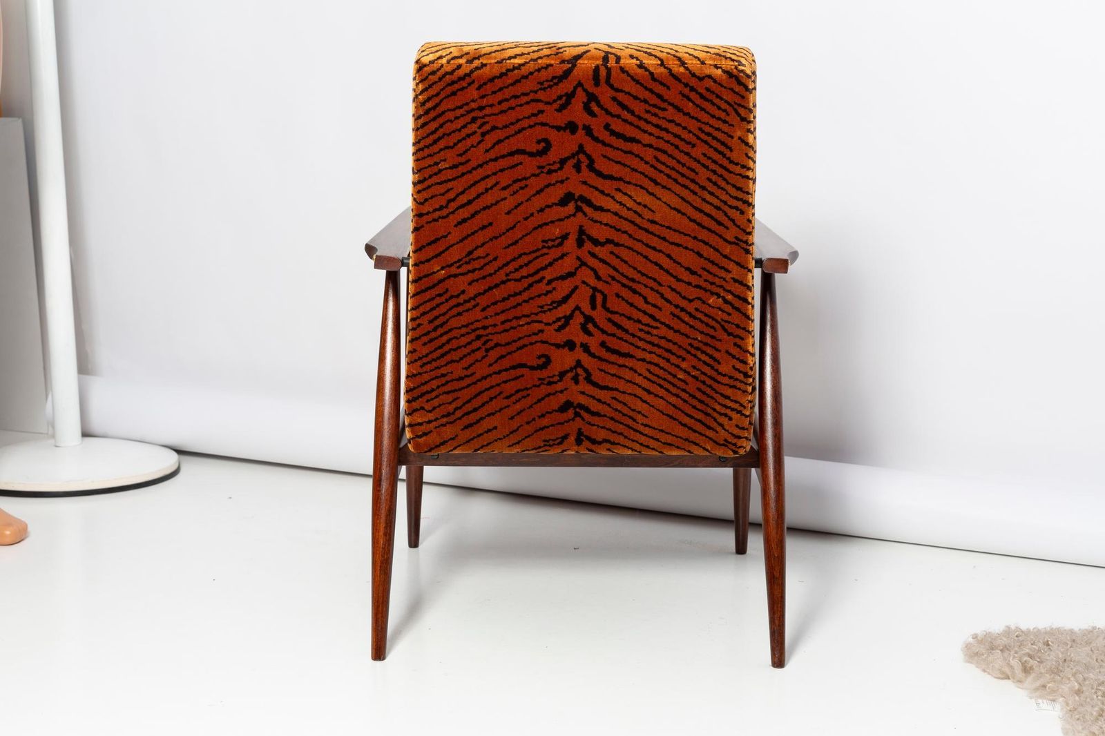 photo for sale Pair Of Mid Century Dedar Tiger Velvet Dante Armchairs, H. Lis, Europe, 1960s
