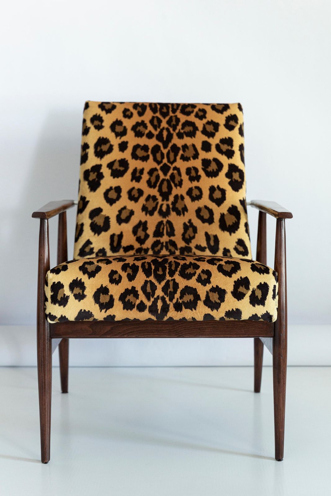 Furniture Set Of Two Midcentury Leopard Print Velvet Dante Armchairs, H. Lis, 1960s photo