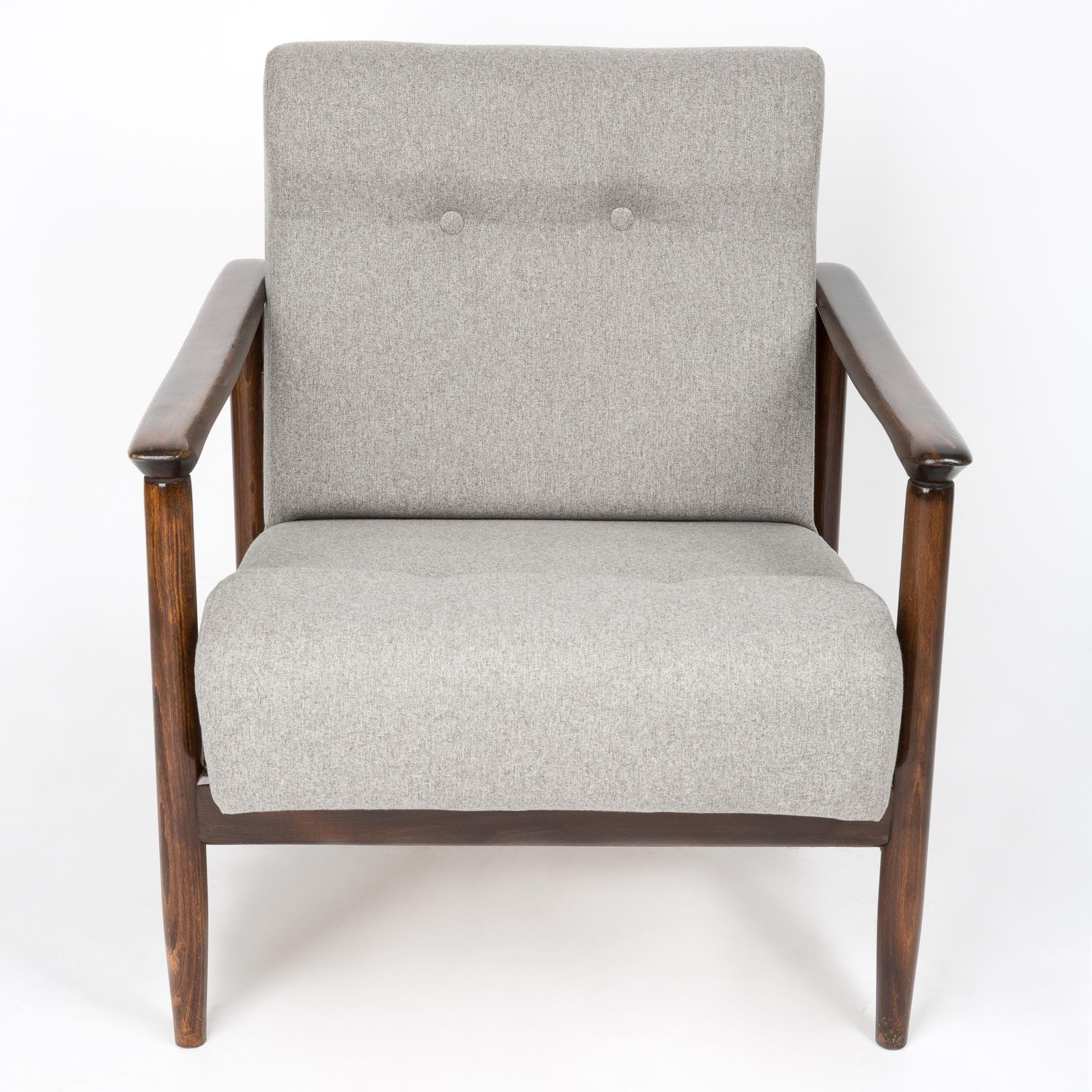 Set Of Two Mid Century Beige Wool Armchairs, By Edmund Homa, Europe, 1960s photo vintage