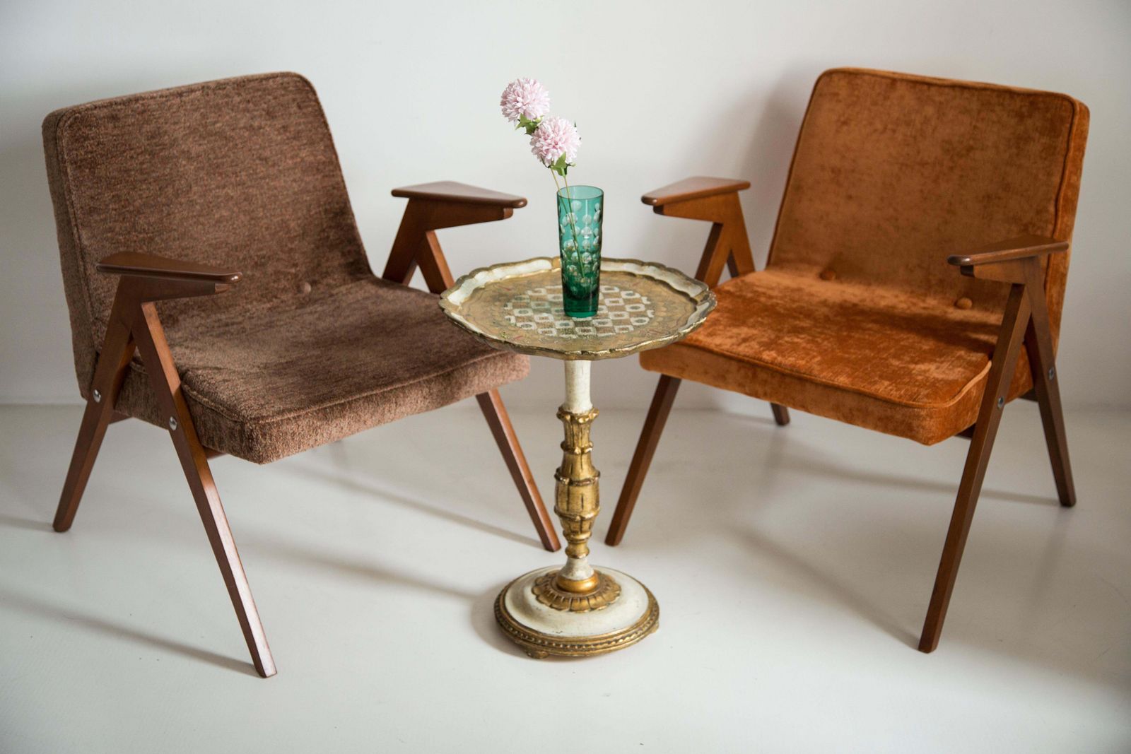 Set Of Two Midcentury Bunny Armchairs By Jozef Chierowski, Poland, 1960s photo for sale