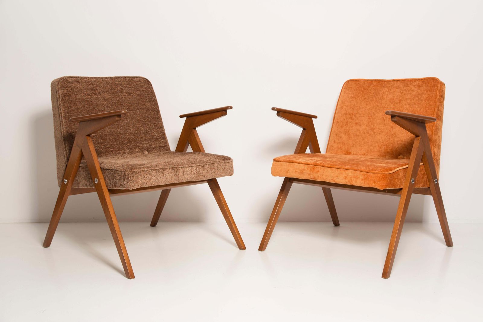 Set Of Two Midcentury Bunny Armchairs By Jozef Chierowski, Poland, 1960s photo vinterior