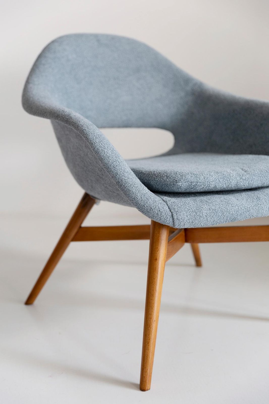 Set Of Two Mid Century Light Blue Shell Chairs, By Navratil, Czechoslovakia 1960 photo Furniture