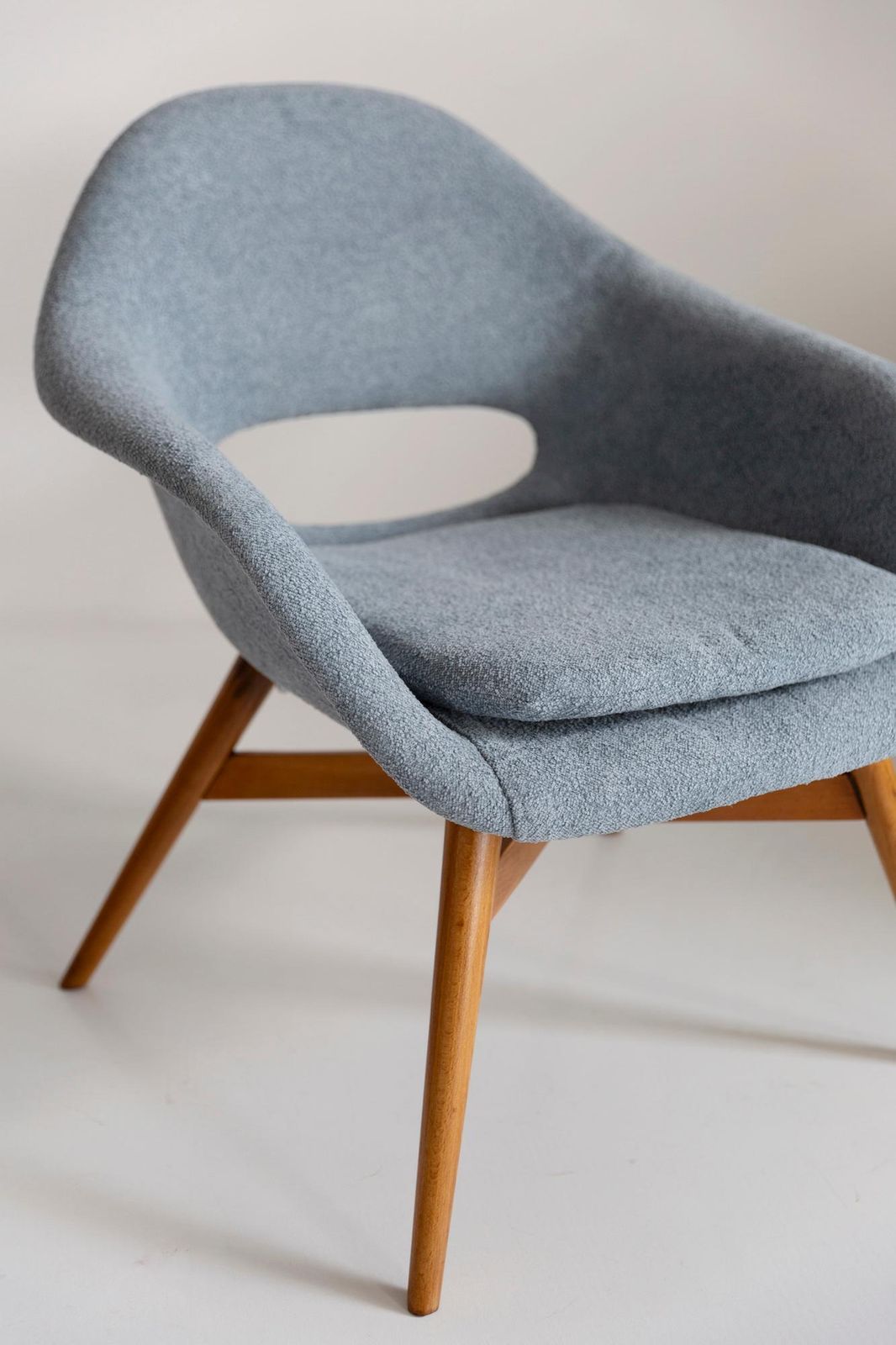Set Of Two Mid Century Light Blue Shell Chairs, By Navratil, Czechoslovakia 1960 photo 3061.0
