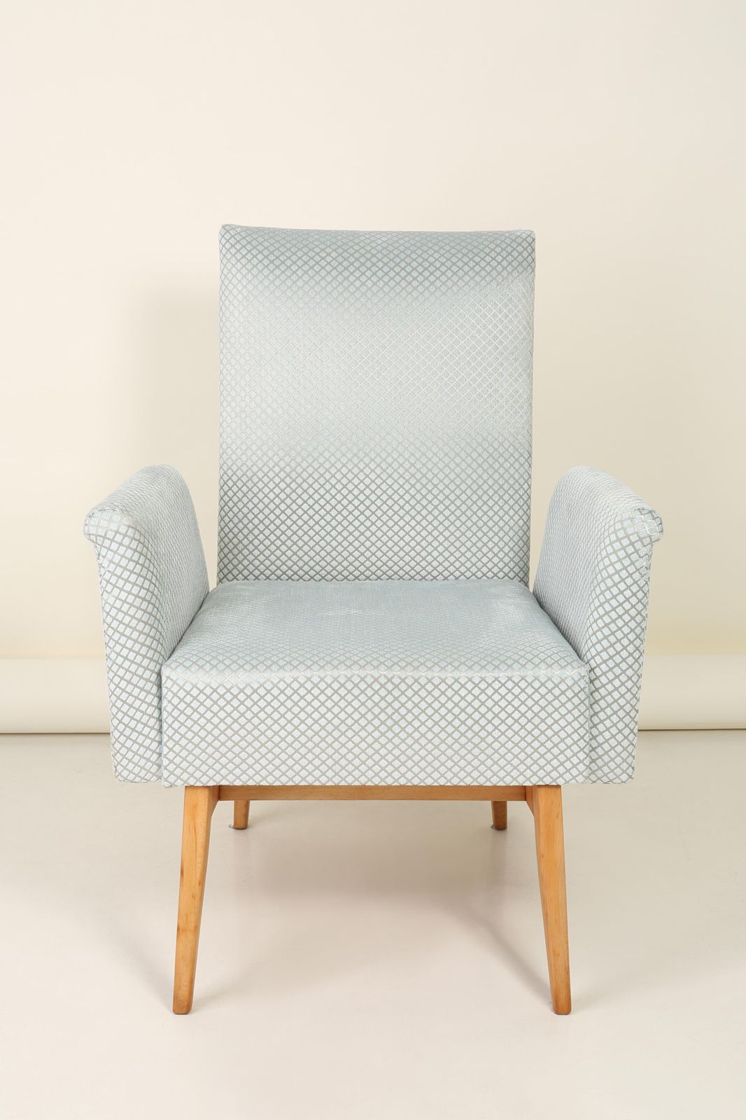 Paar Mid Century Modern Clubfauteuils In Lichtblauw Velours, Ca. Jaren 1960 photo buy