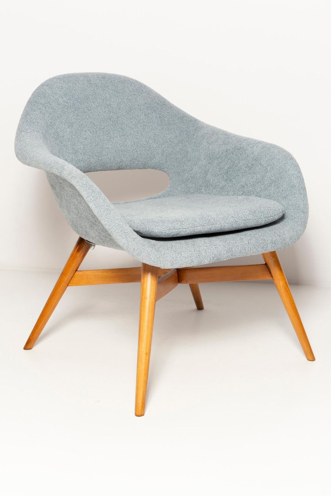 photo furniture Set Of Two Mid Century Light Blue Shell Chairs, By Navratil, Czechoslovakia 1960
