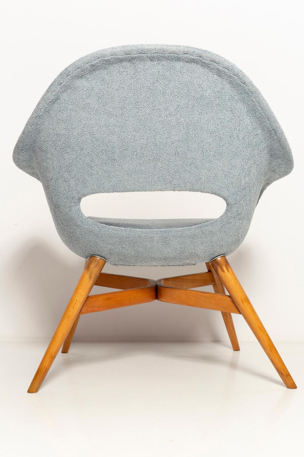 3061.0 Set Of Two Mid Century Light Blue Shell Chairs, By Navratil, Czechoslovakia 1960 photo