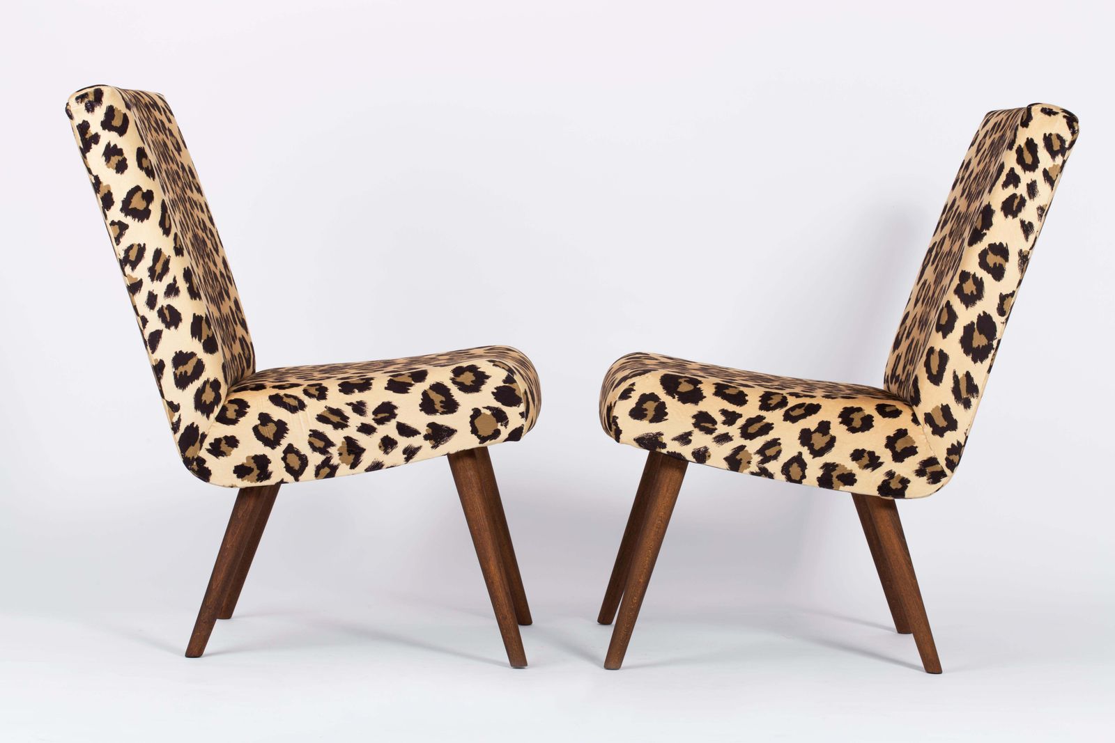 Set Of Two Mid Century Modern Leopard Print Chairs, 1960s, Germany photo Furniture