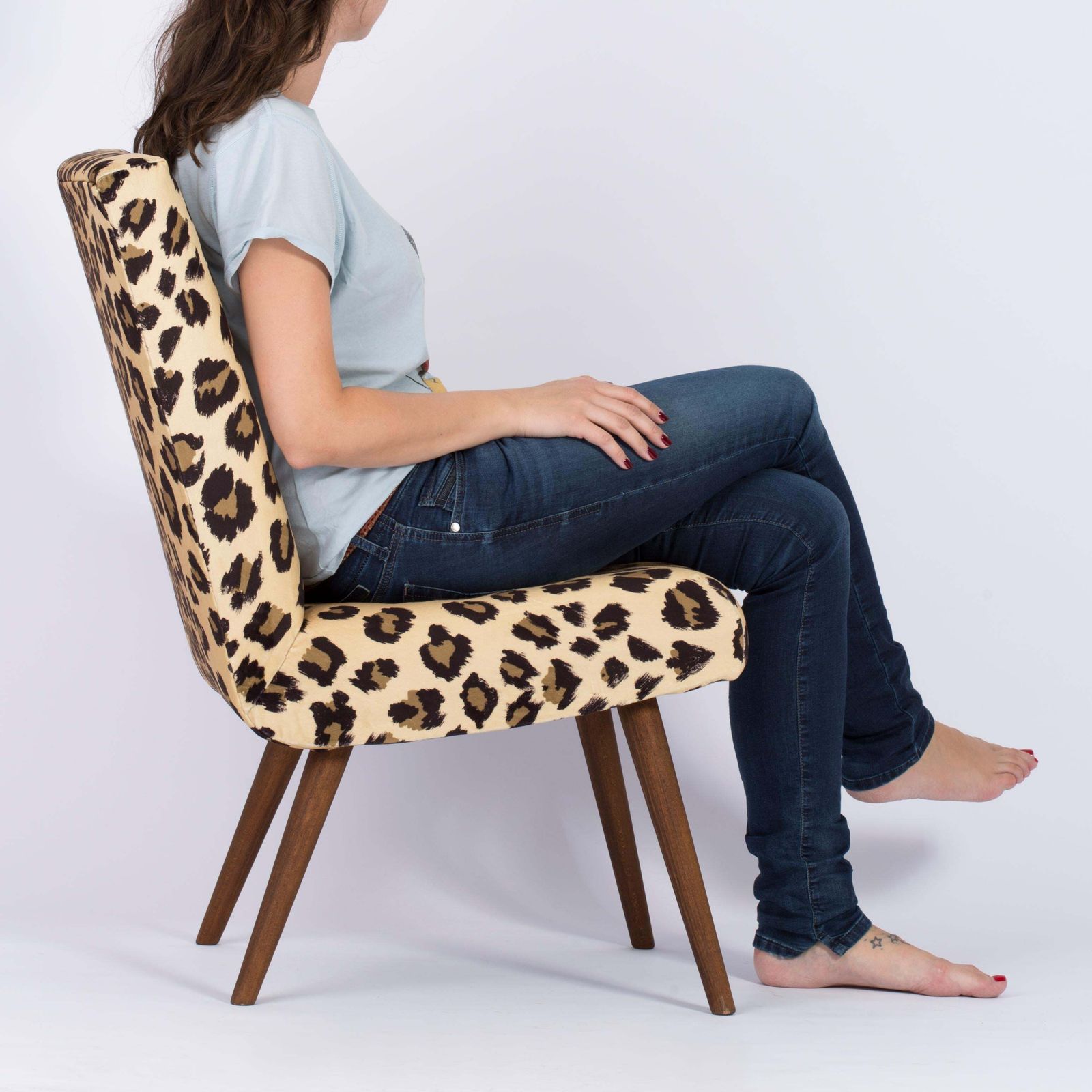 Furniture Set Of Two Mid Century Modern Leopard Print Chairs, 1960s, Germany photo