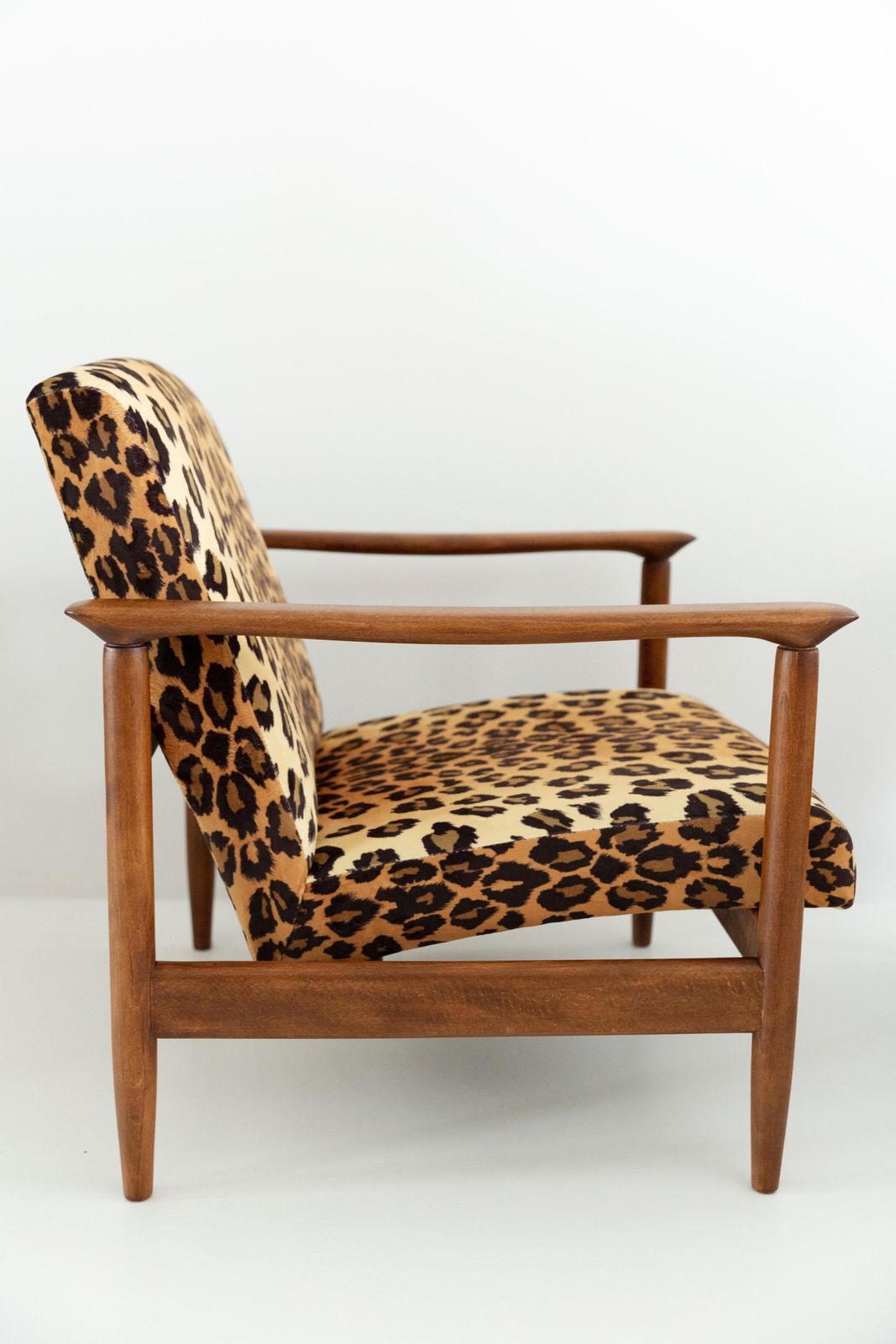 Set Van Twee Fauteuils Met Luipaardprint Fluweel, Edmund Homa, Gfm 142, Jaren 1960, Polen photo vinterior