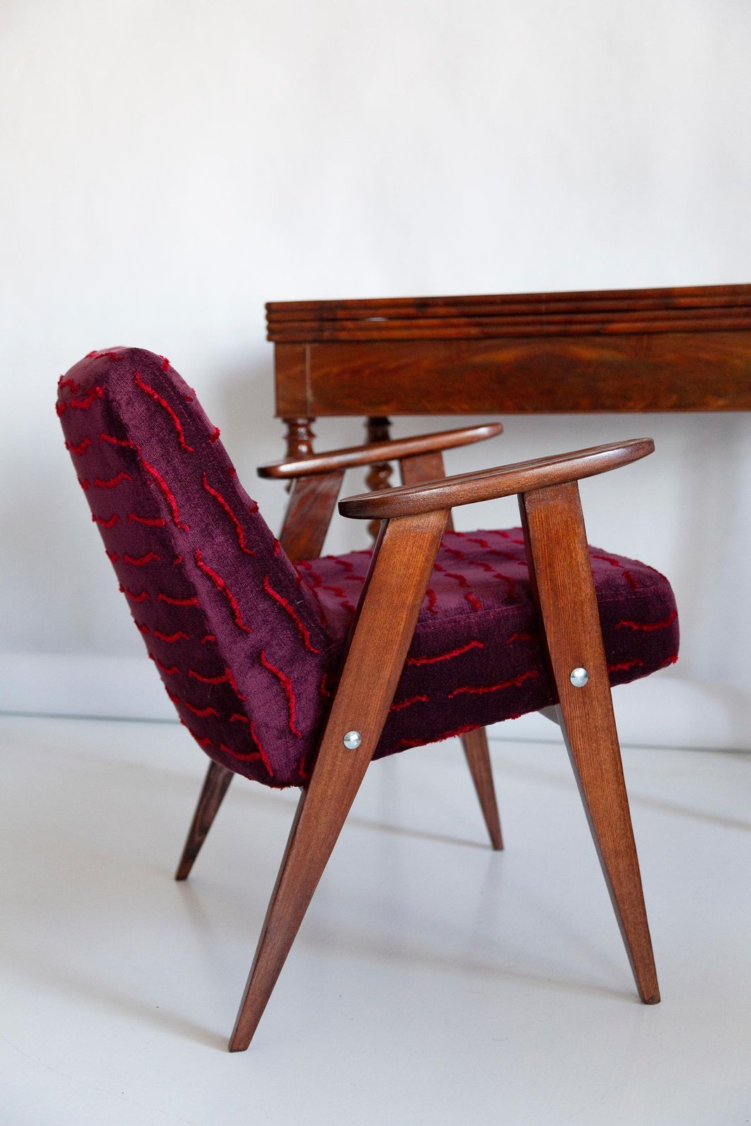 Pair Of Mid Century 366 Armchairs, Dark Velvet, By J Chierowski, Europe, 1960s photo 3061.0