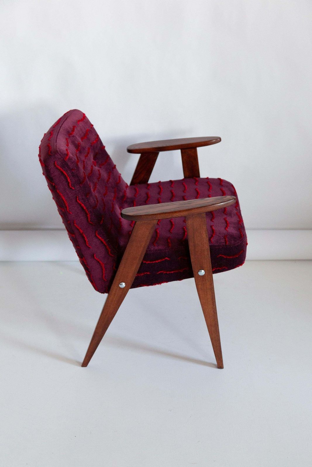 Meubels Paar Mid Century 366 Fauteuils, Donker Fluweel, J. Chierowski, Europa, Jaren 1960 photo