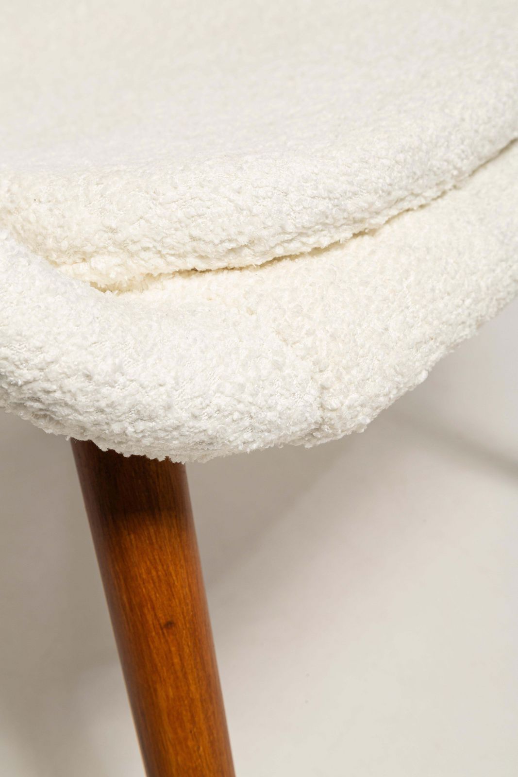 photo buy Set Of 2 Mid Century White Boucle Shell Chairs, M Navratil, Czechoslovakia, 1960