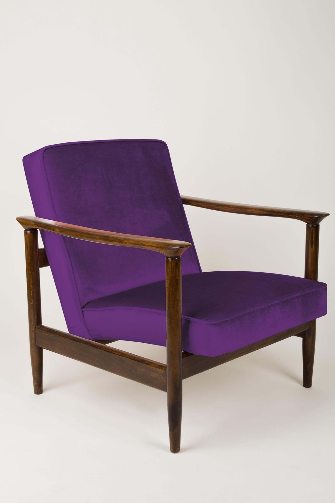 Pair Of Purple Violet Armchairs, Edmund Homa, Gfm 142, 1960s, Poland photo furniture