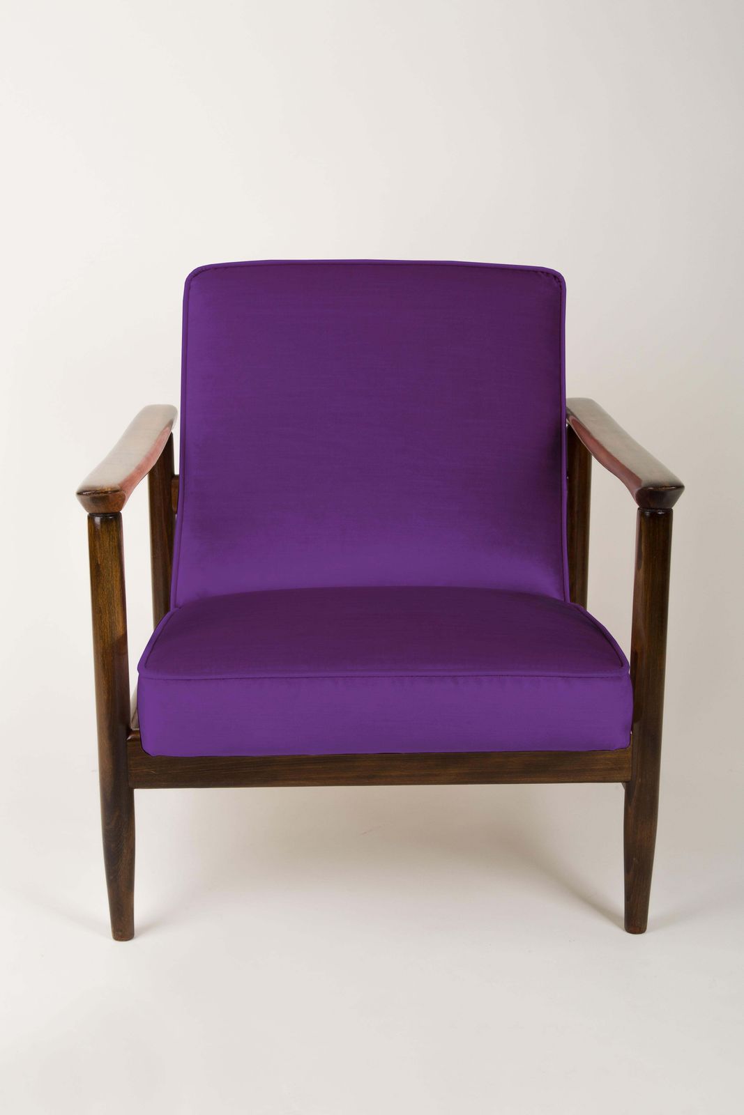 Paar Paars Violette Fauteuils, Edmund Homa, Gfm 142, Jaren 1960, Polen photo vinterior