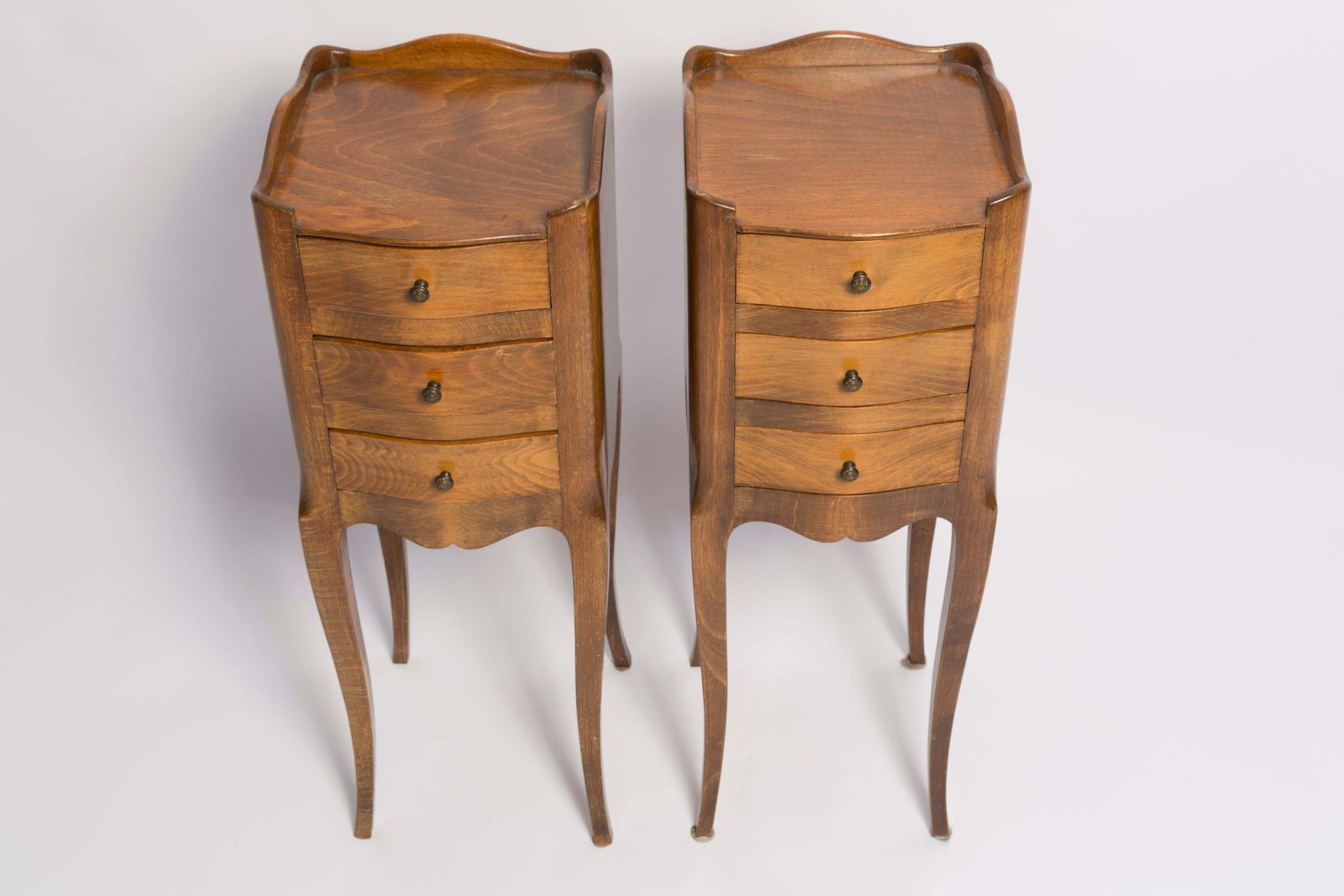 Set Of Two Mid Century Night Tables, Wood, France, 1960s photo buy