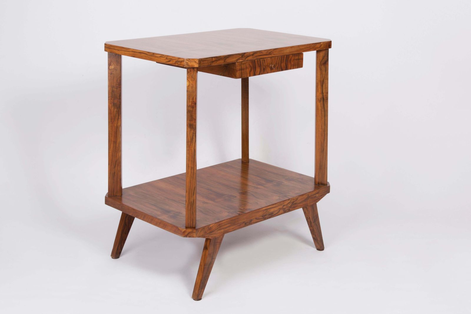 photo for sale Mid Century Modern Vintage Tv Side Table, Beechwood, Poland, 1960s