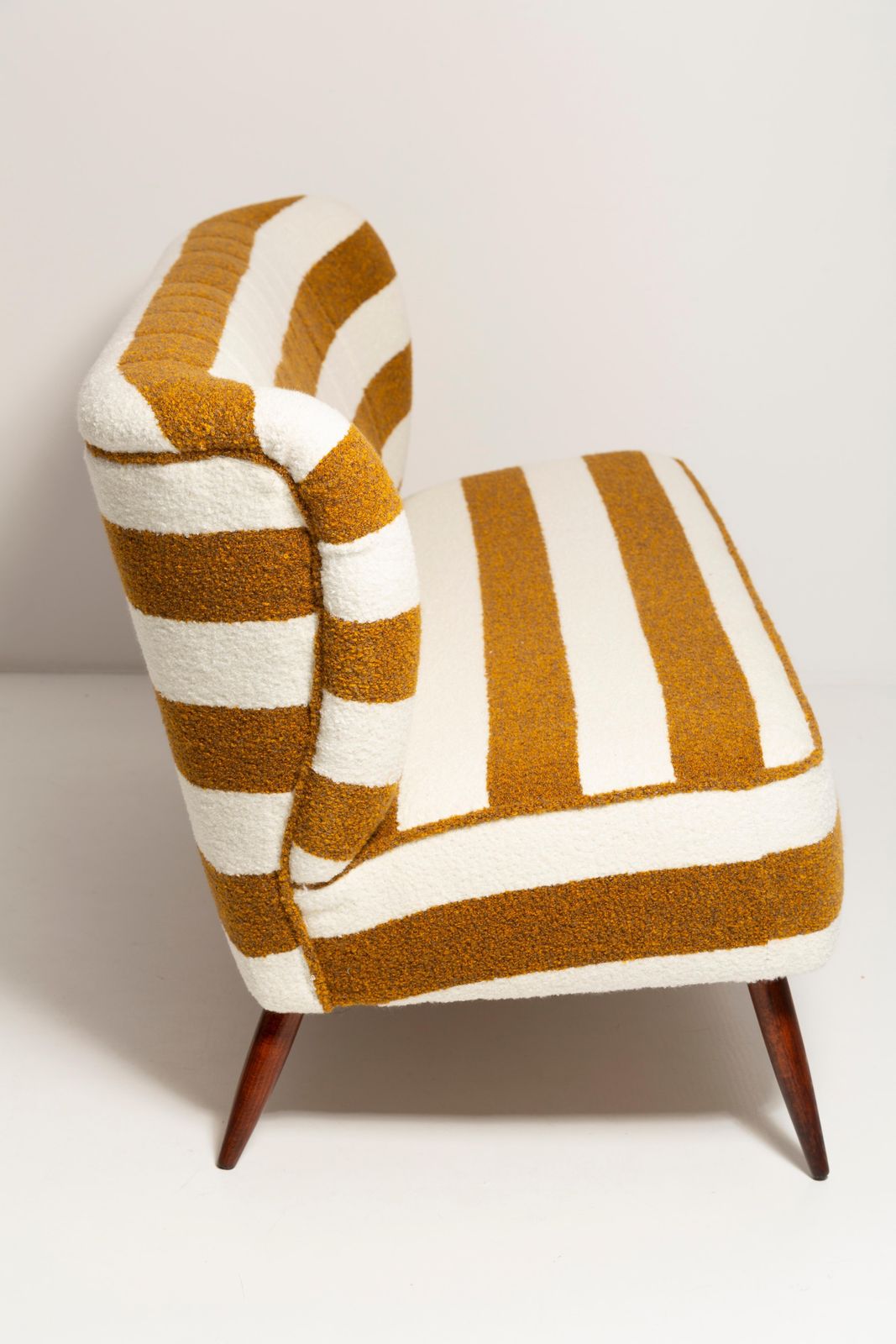 Mid Century White And Mustard Boucle Club Sofa, Europe, 1960s photo 3403.0