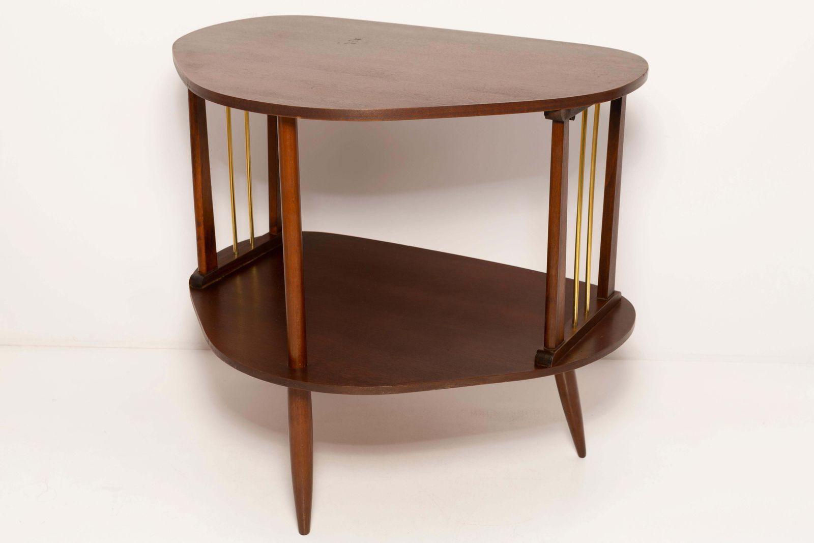 photo vinterior Mid Century Modern Vintage Tv Side Table, Beechwood, Poland, 1960s