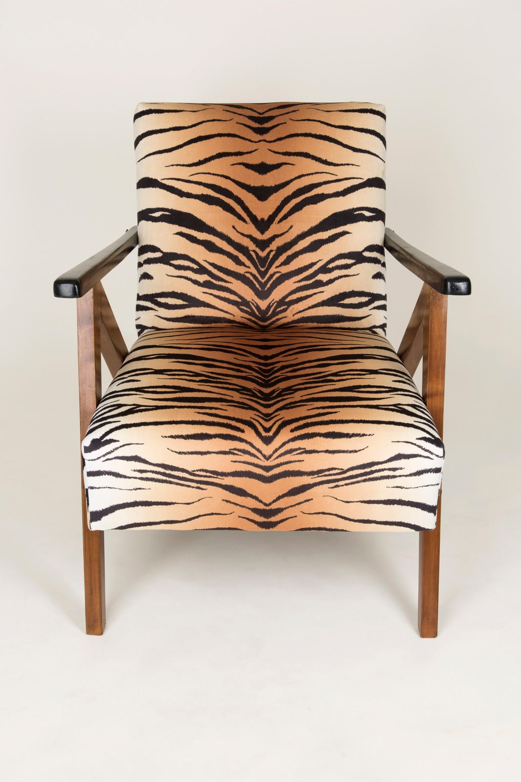Set Of Two Mid Century Modern Tiger Print Armchairs, 1960s, Germany photo buy