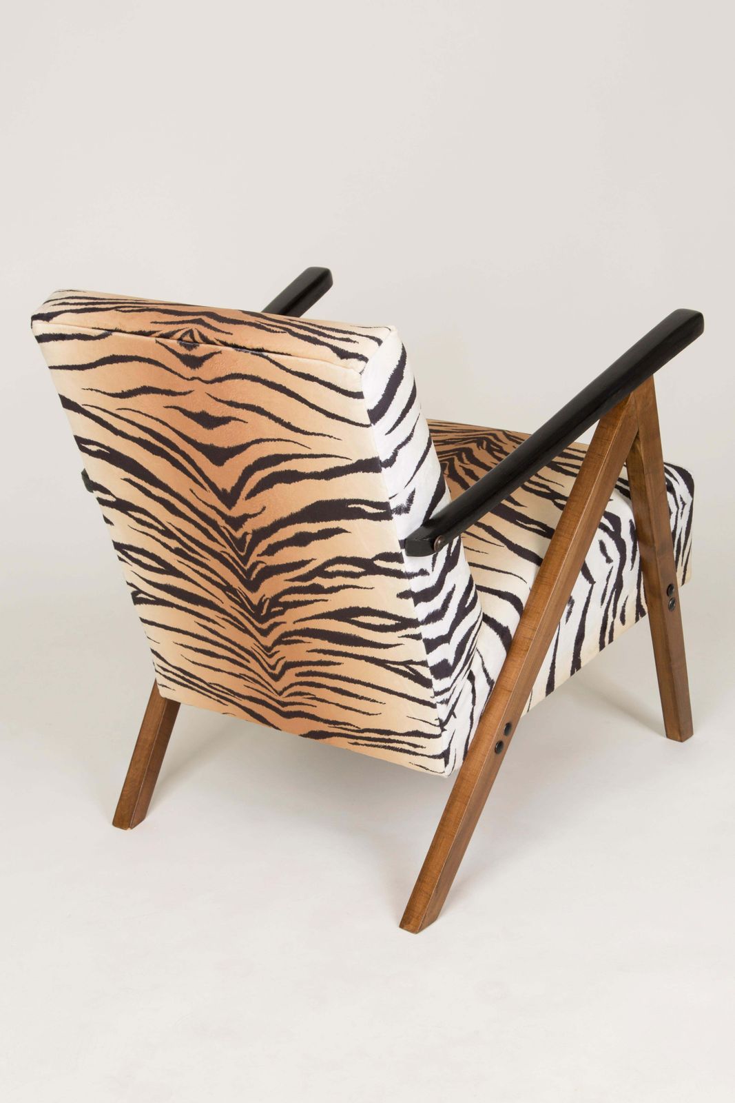 Set Of Two Mid Century Modern Tiger Print Armchairs, 1960s, Germany photo vintage