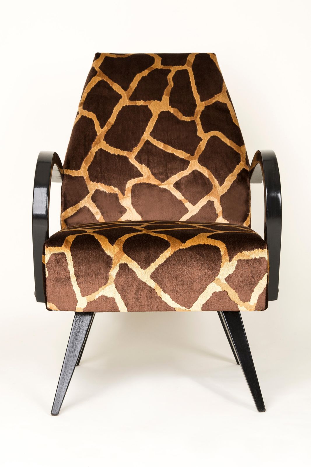 photo furniture 20th Century Pair Of Giraffe Brown And Beige Armchairs, 1960s
