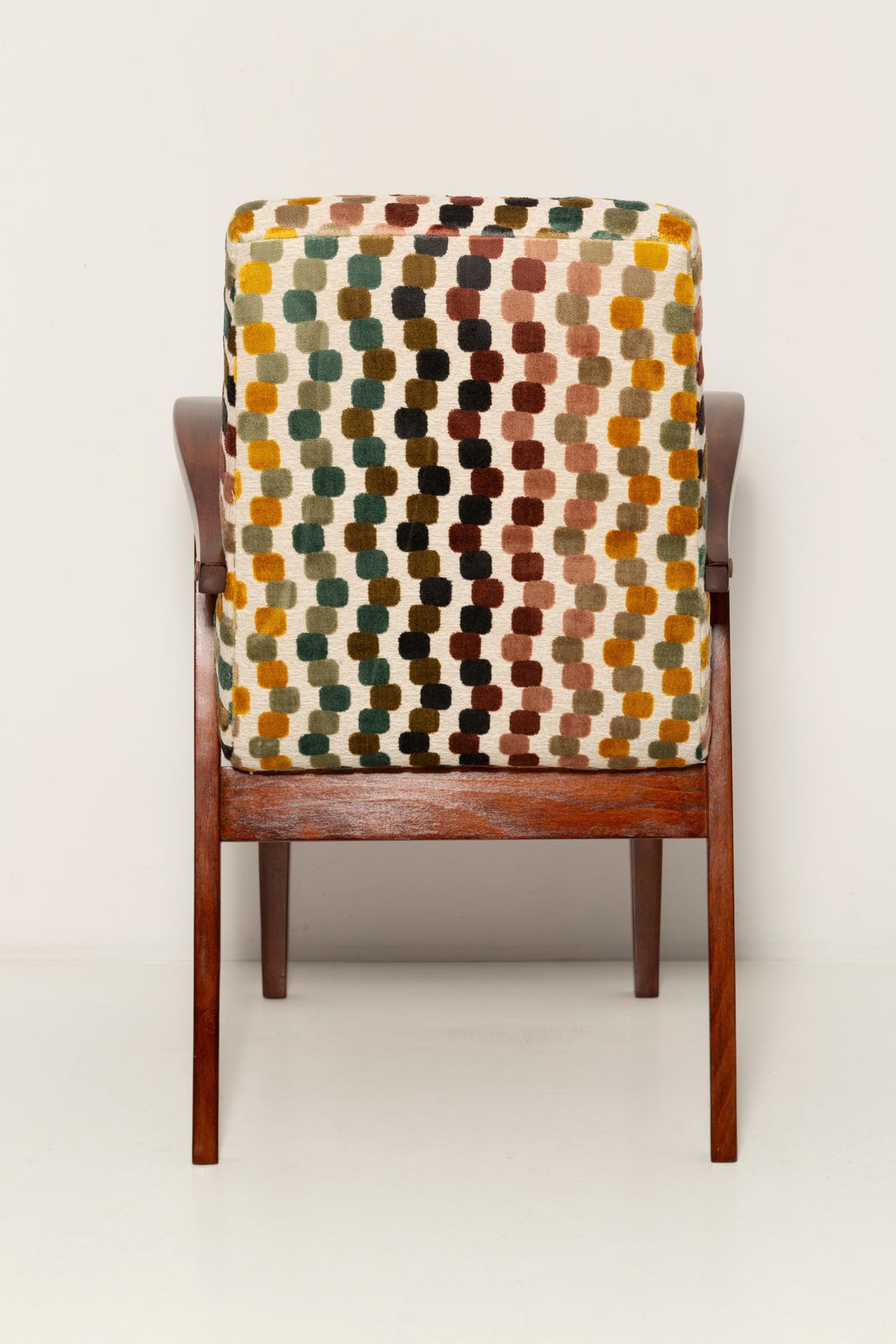 Set Of Four Mid Century Multicolored Velvet Chairs By M. Puchala, Europe, 1960s photo vintage