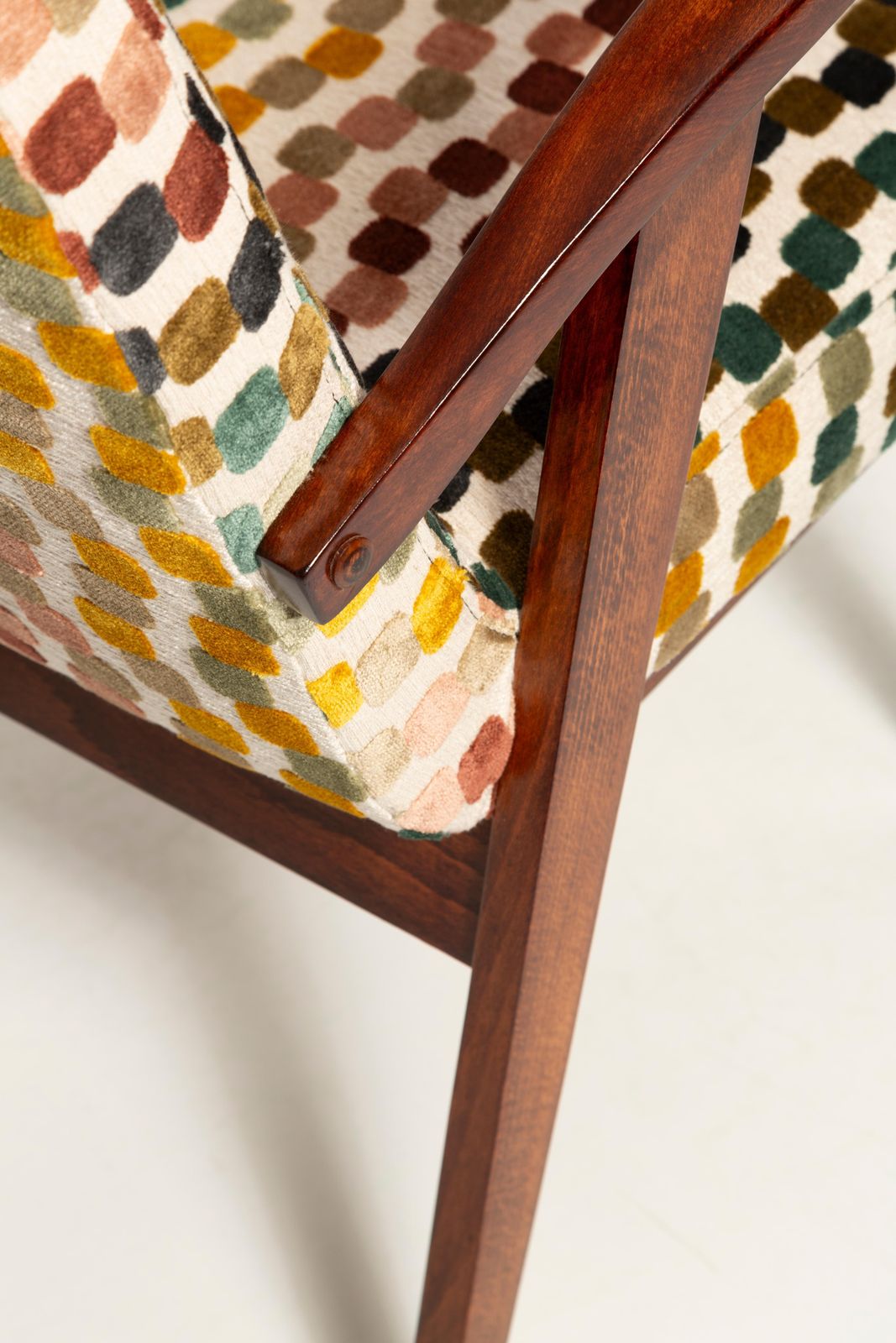Furniture Set Of Four Mid Century Multicolored Velvet Chairs By M. Puchala, Europe, 1960s photo