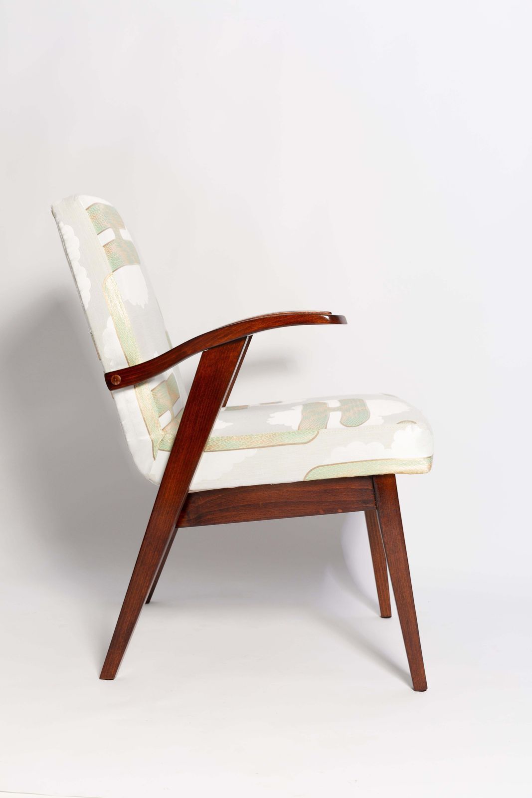 Four Mid Century Lontano Jacquard Green Armchairs By M. Puchala, Europe, 1960s photo Furniture