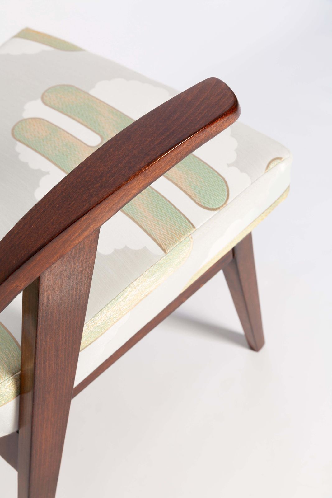 Four Mid Century Lontano Jacquard Green Armchairs By M. Puchala, Europe, 1960s photo vinterior