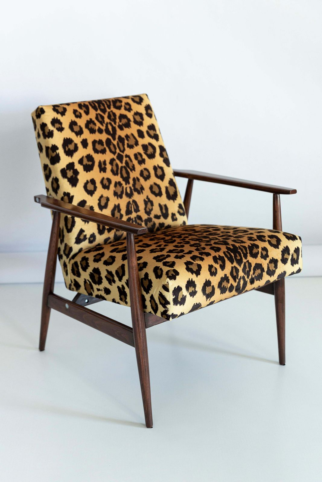 Set Of Four Midcentury Leopard Print Velvet Dante Armchairs, H. Lis, 1960s photo for sale