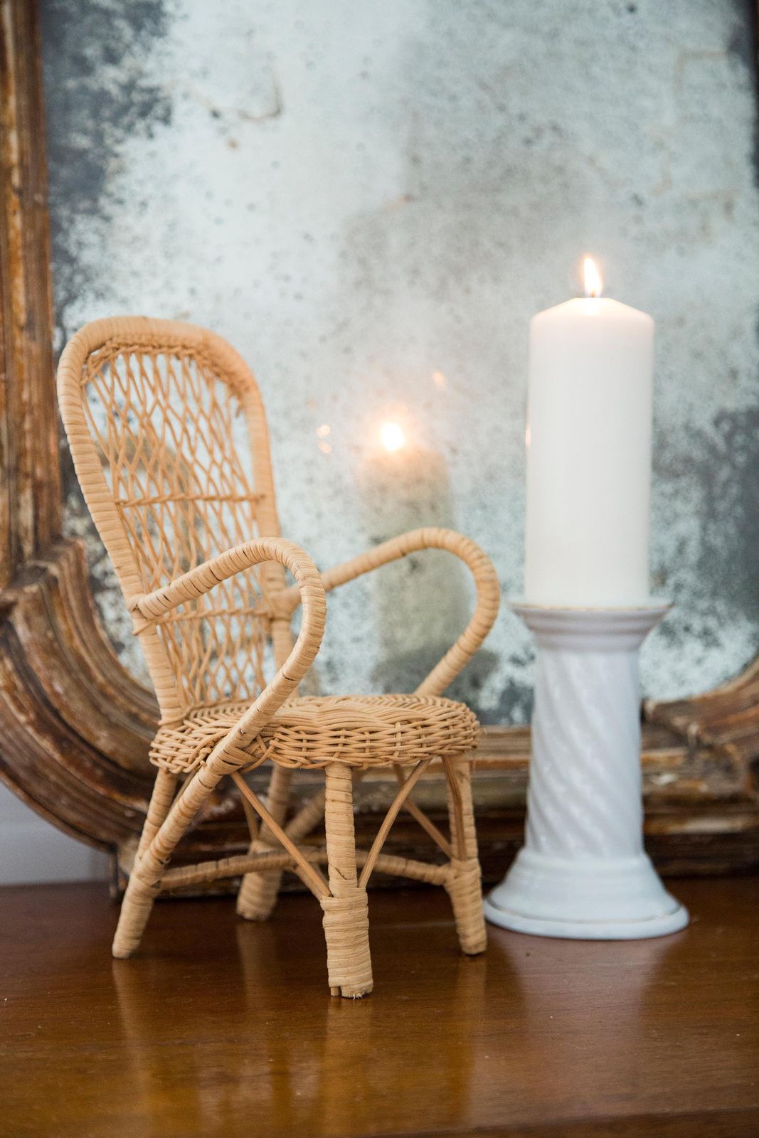 Midcentury Wood Brown Chair Decorative Sculpture Candlestick, France, 1960s photo furniture