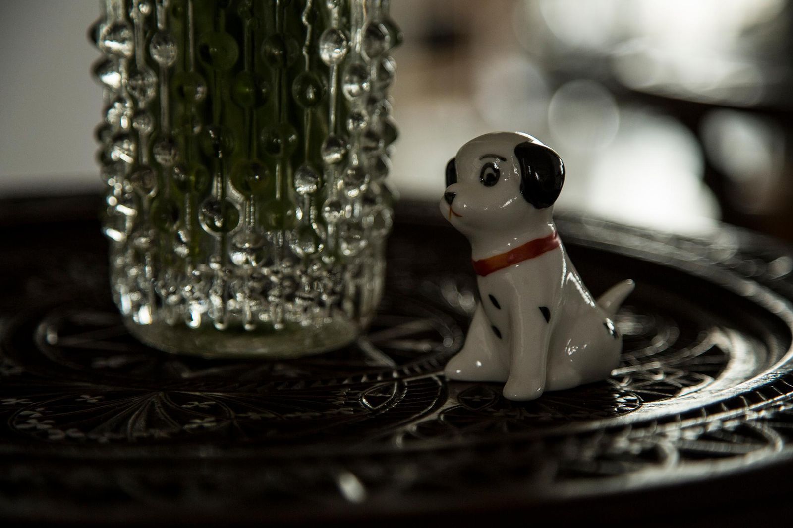 Midcentury Mini White Dalmatian Dog Sculpture, Italy, 1960s photo Art