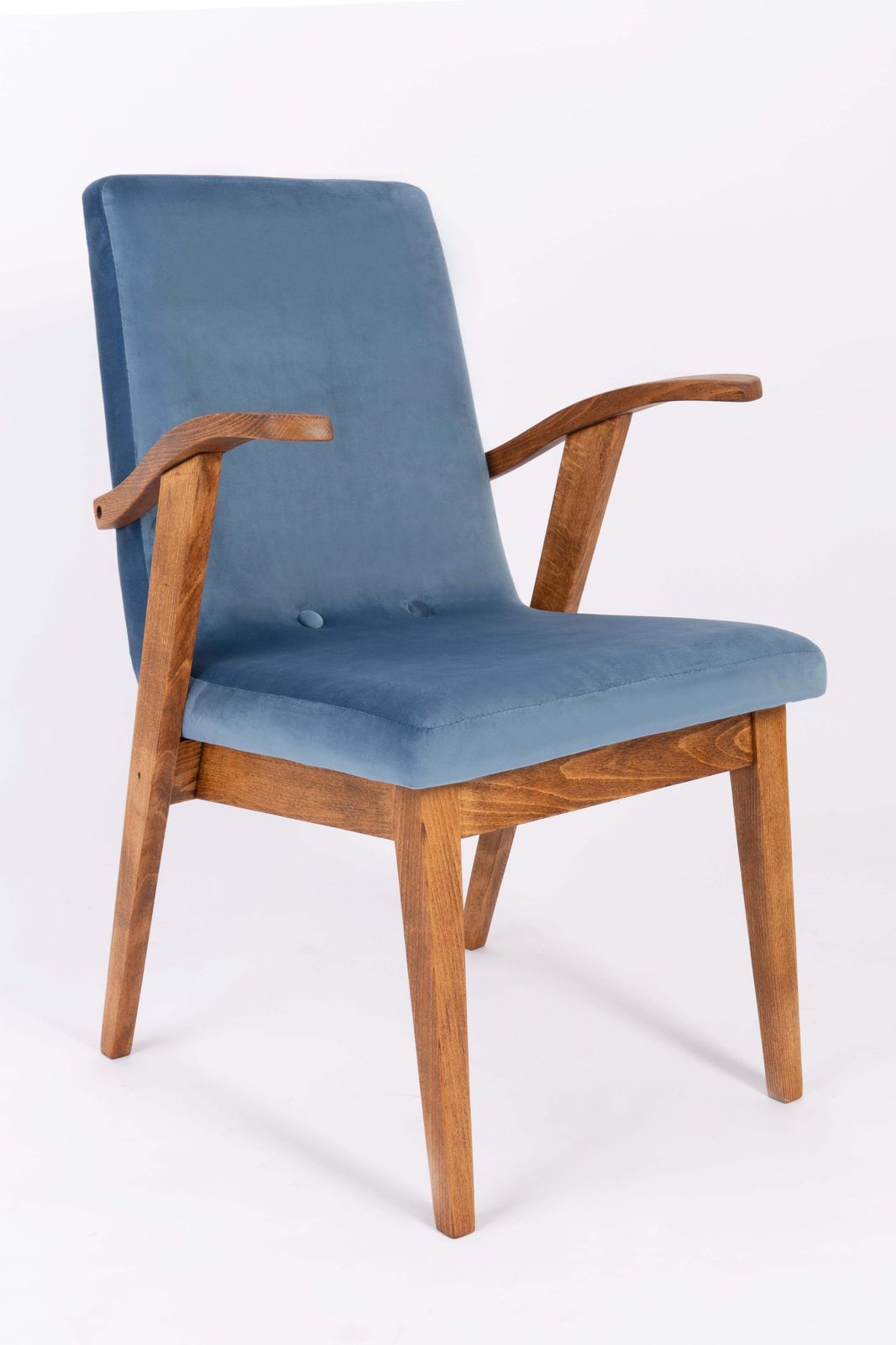 Set Of Six 20th Century Vintage Blue Chairs By Mieczyslaw Puchala, 1960s photo furniture