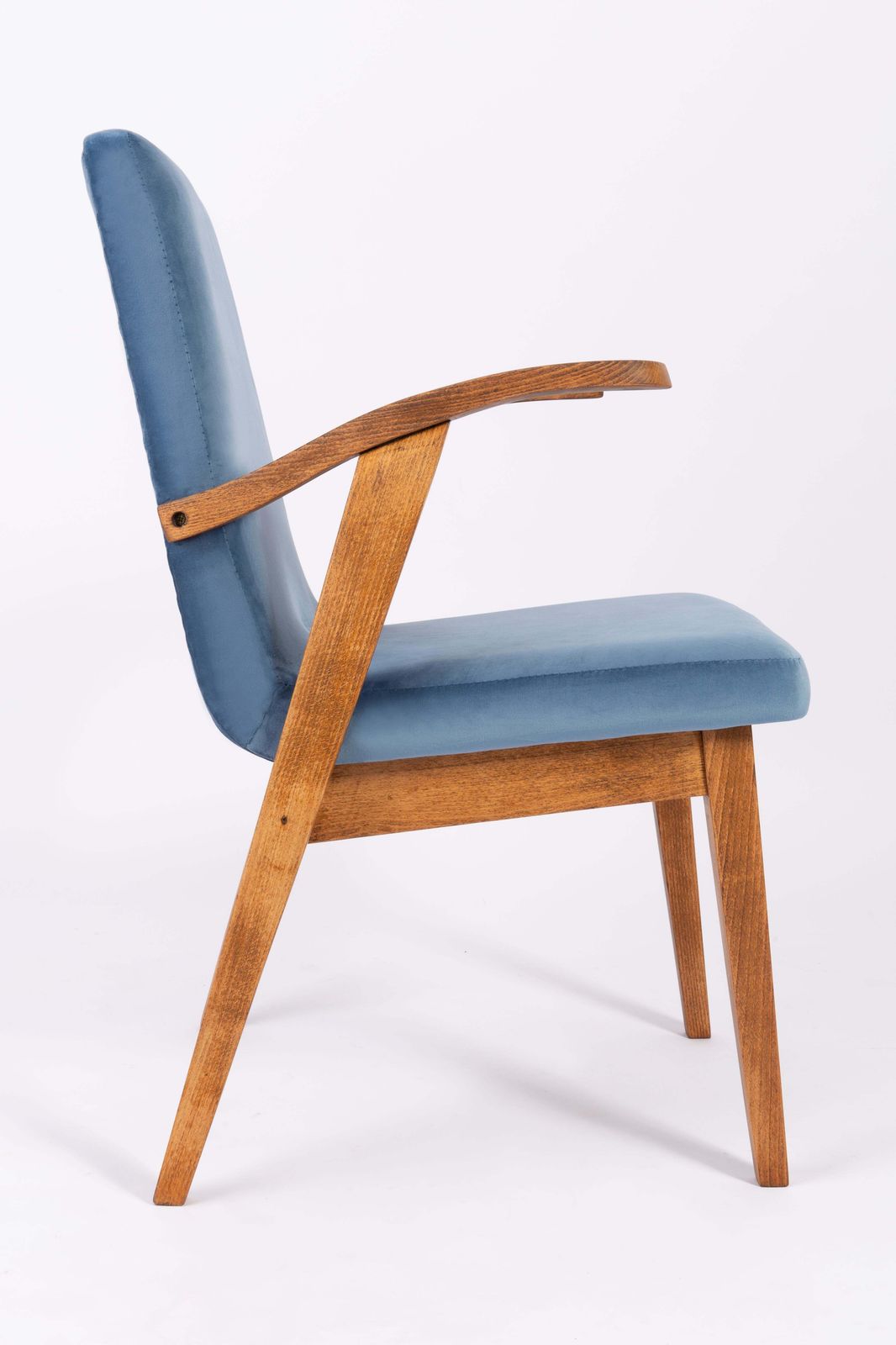 Set Of Six 20th Century Vintage Blue Chairs By Mieczyslaw Puchala, 1960s photo for sale