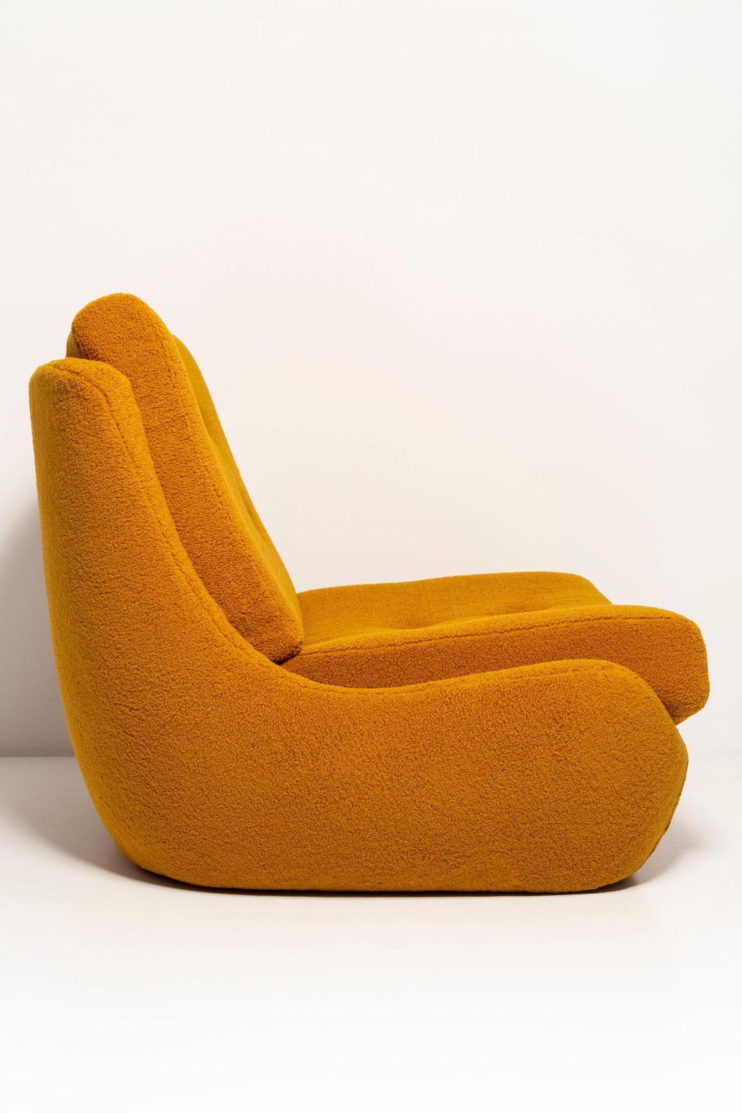 Pair Of Mid Century Vintage Ochre Yellow Boucle Atlantis Big Armchairs, 1960s photo Furniture