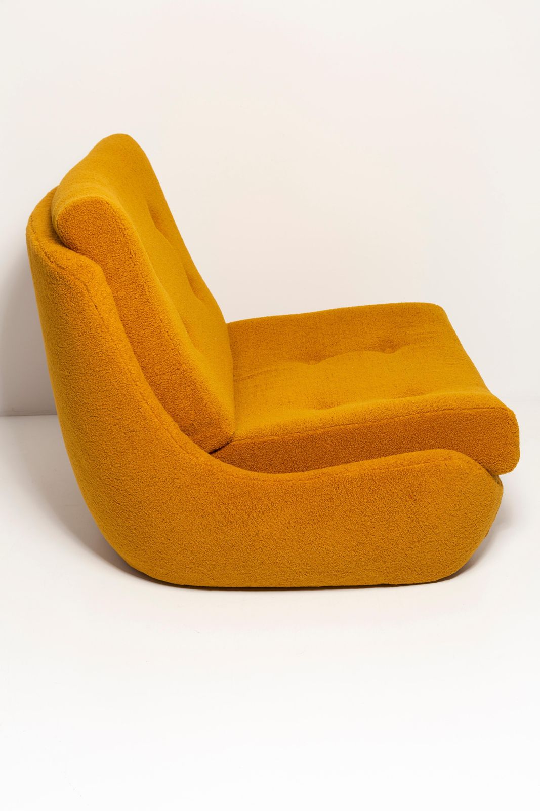 Pair Of Mid Century Vintage Ochre Yellow Boucle Atlantis Big Armchairs, 1960s photo 5102.0