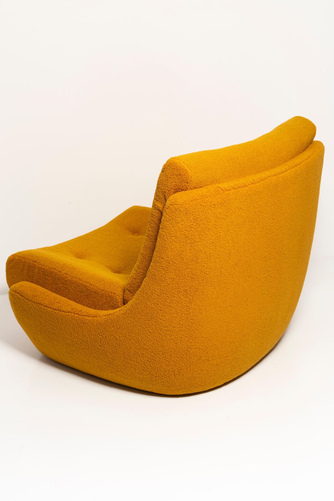 Pair Of Mid Century Vintage Ochre Yellow Boucle Atlantis Big Armchairs, 1960s photo vintage