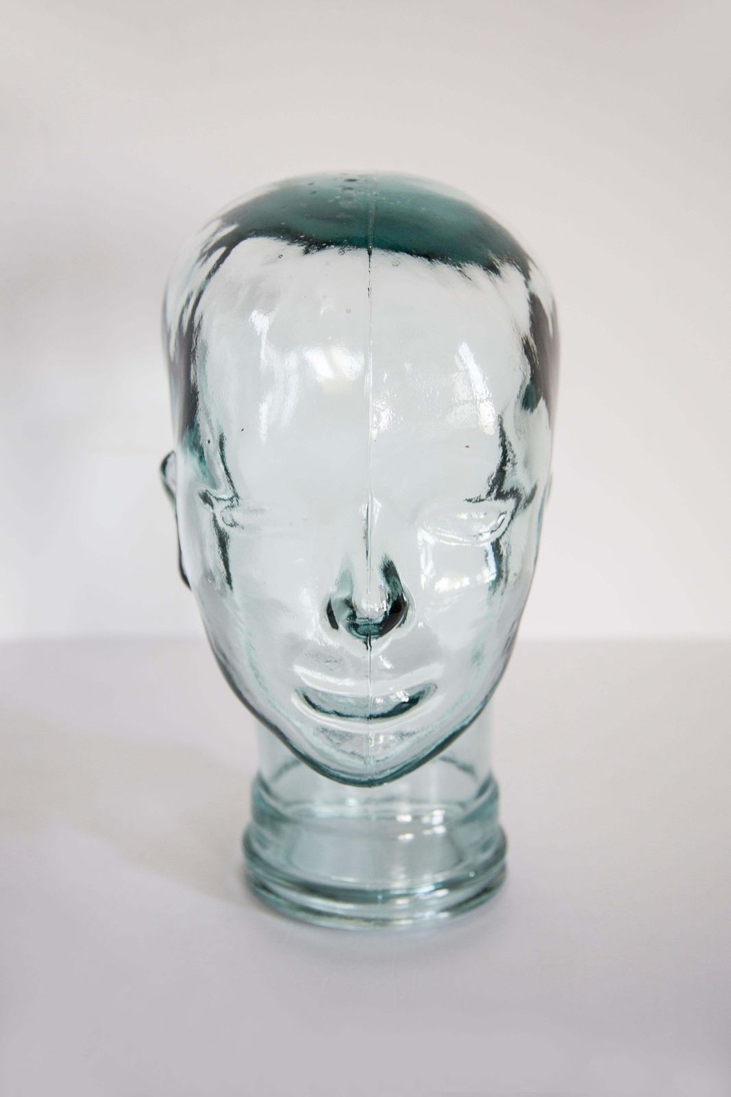 Transparant Vintage Decoratief Glazen Hoofdsculptuur, Ca. Jaren 1970, Duitsland photo vinterior
