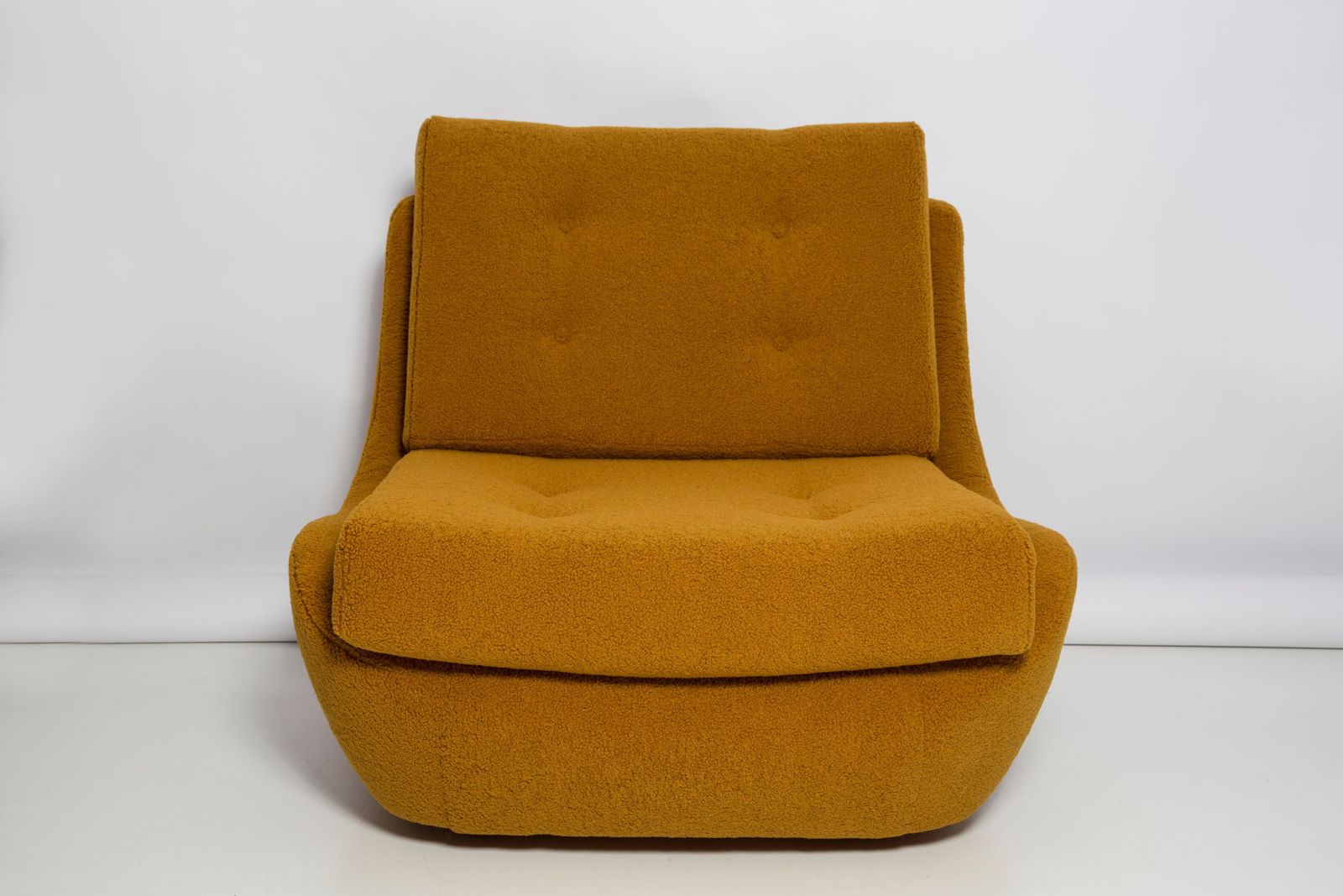 Pair Of Mid Century Vintage Ochre Yellow Boucle Atlantis Big Armchairs, 1960s photo 5102.0