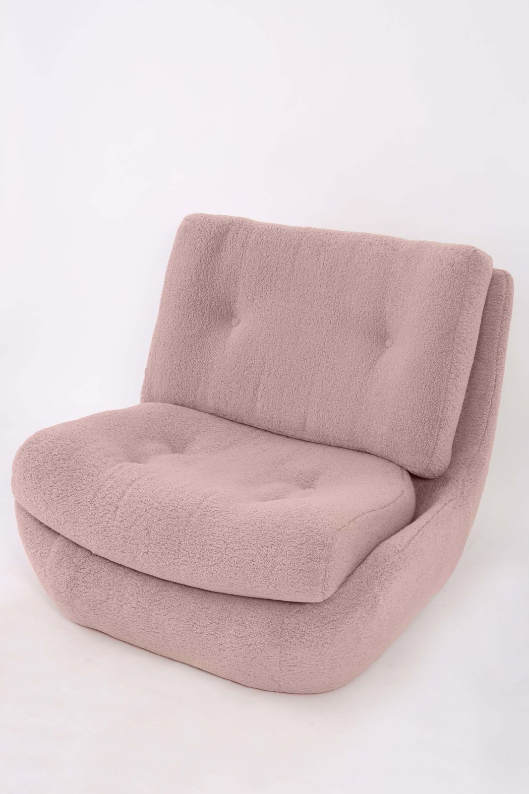 photo furniture Set Of Two 20th Century Vintage Pink Blush Boucle Atlantis Big Armchairs, 1960s