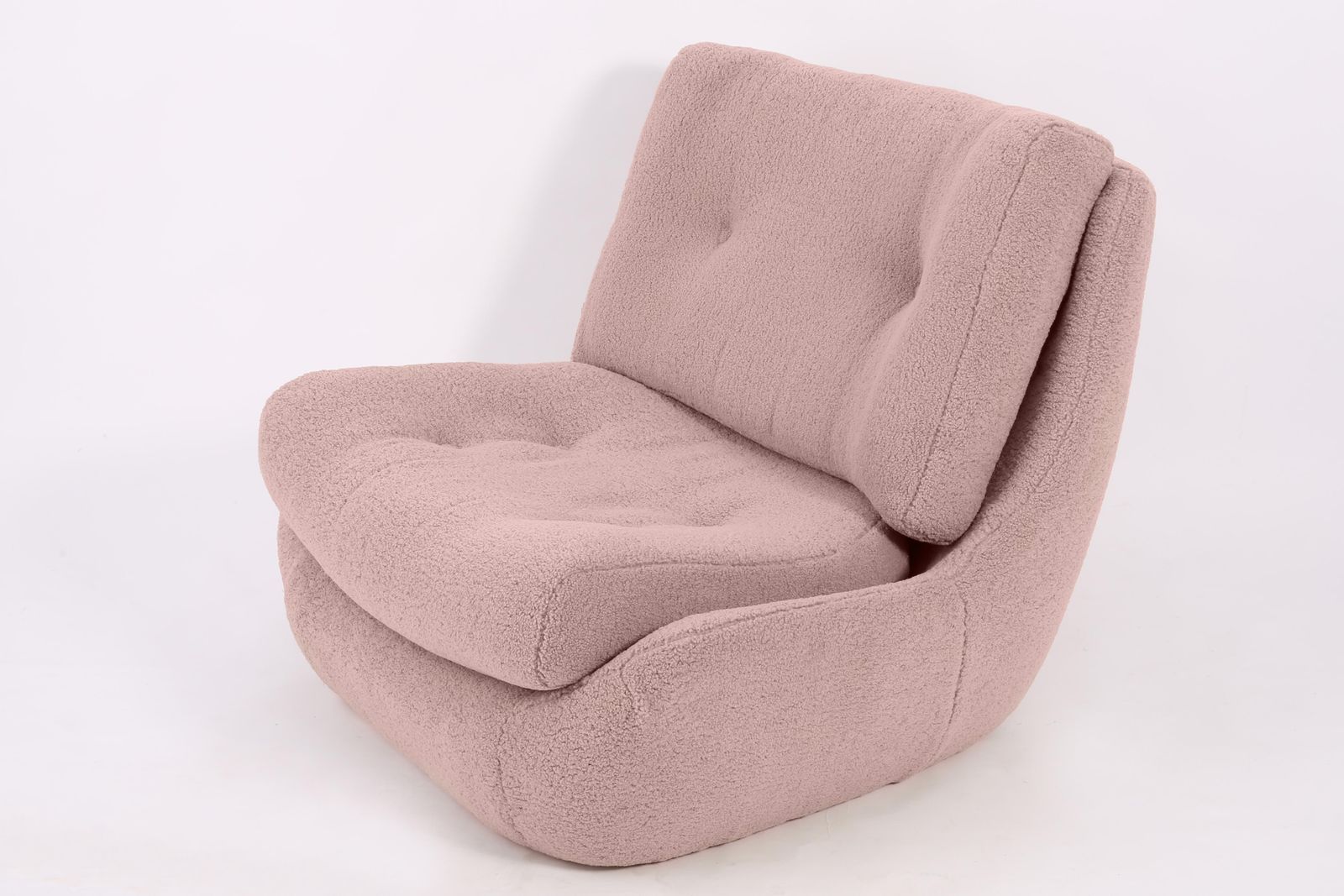 photo for sale Set Of Two 20th Century Vintage Pink Blush Boucle Atlantis Big Armchairs, 1960s