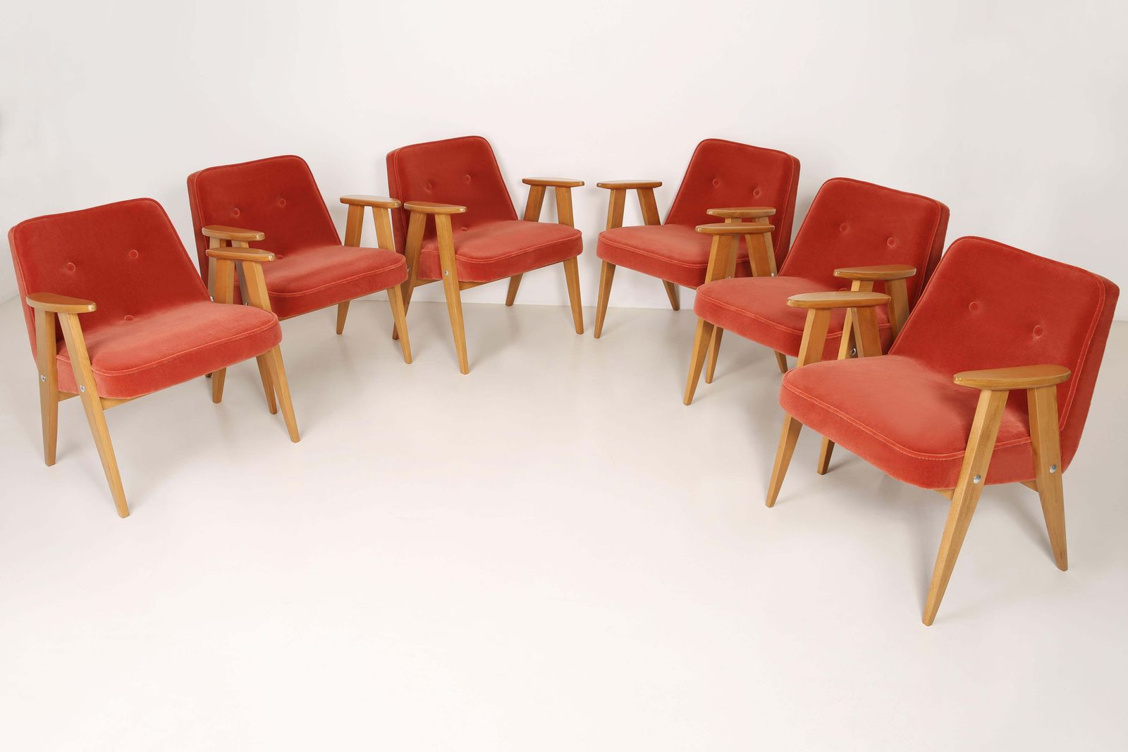 Set Of Six 366 Armchair, Jozef Chierowski, 1960s photo 5096.0
