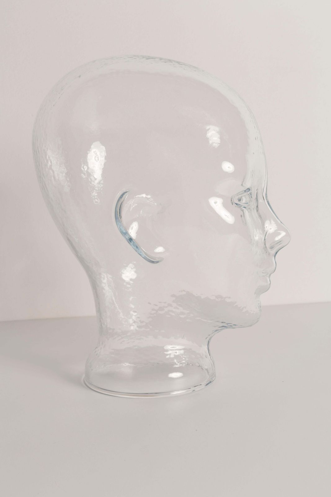 Transparent Vintage Decorative Mannequin Glass Head Sculpture, 1970s, Germany photo for sale