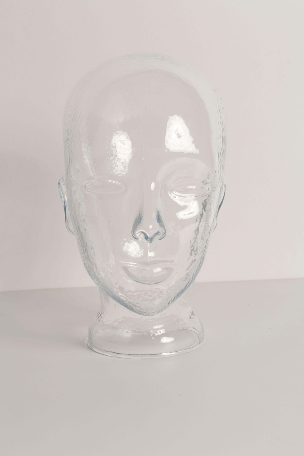 255.0 Transparent Vintage Decorative Mannequin Glass Head Sculpture, 1970s, Germany photo