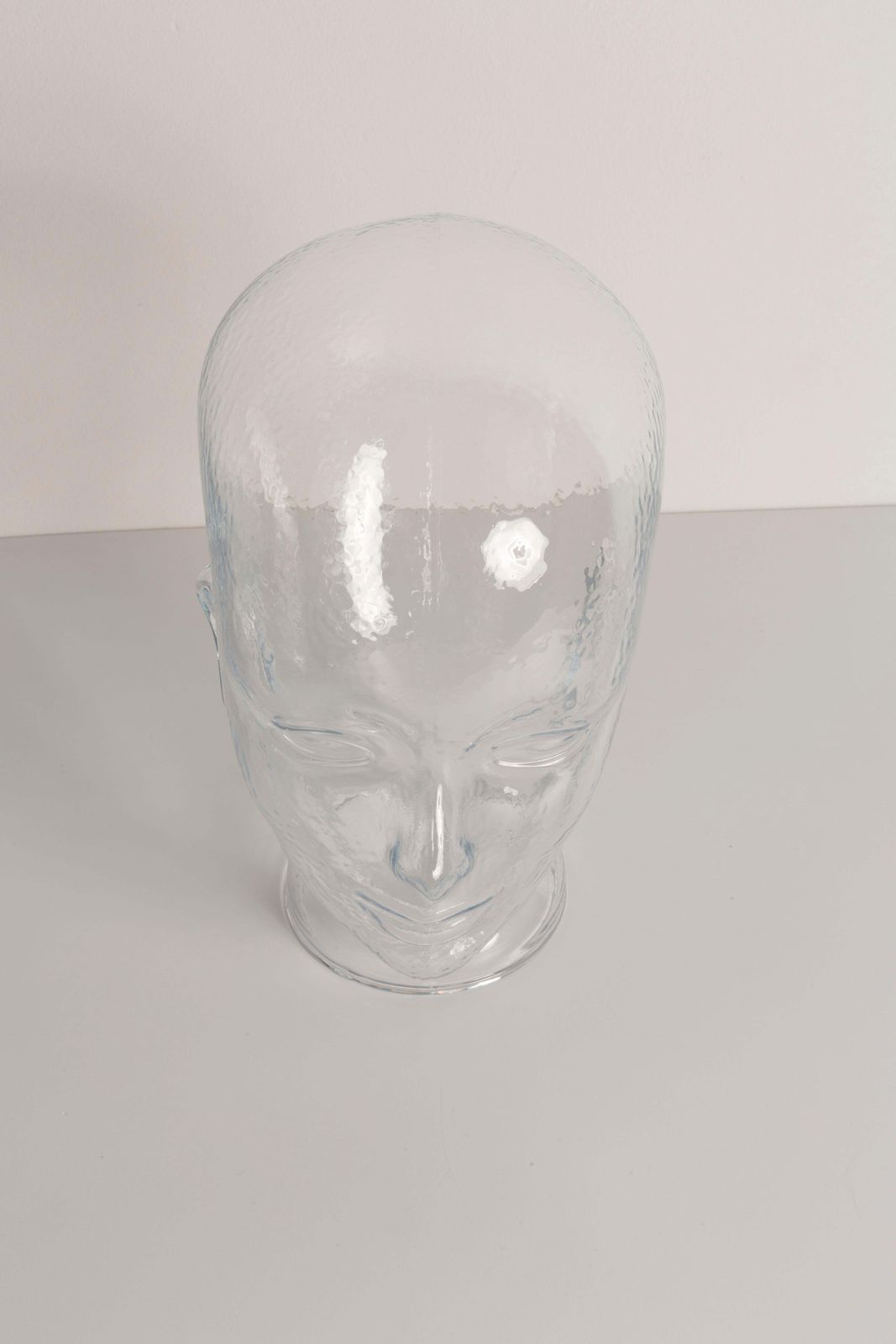 photo vinterior Transparent Vintage Decorative Mannequin Glass Head Sculpture, 1970s, Germany