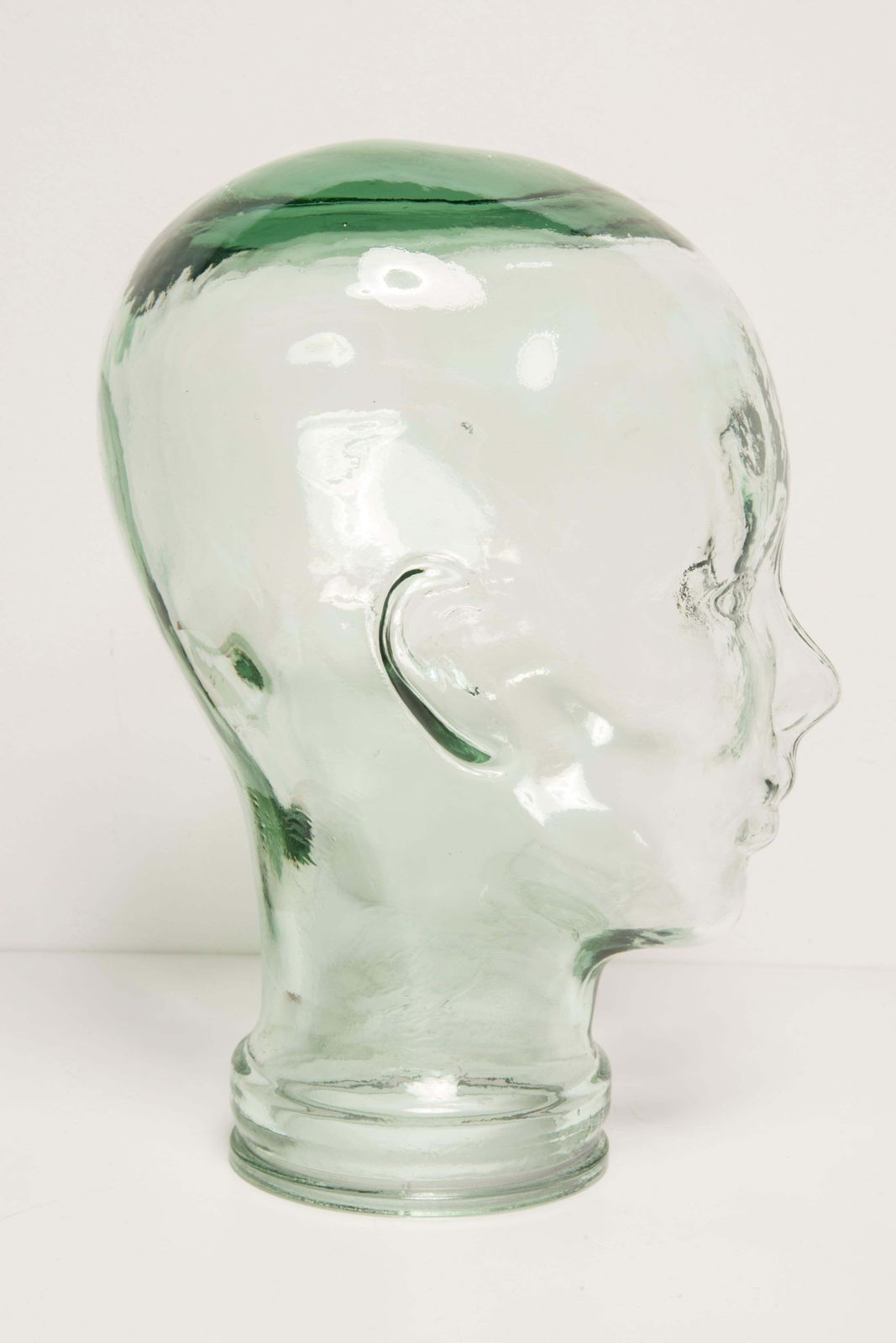 Transparent Vintage Decorative Mannequin Glass Head Sculpture, 1970s, Germany photo for sale