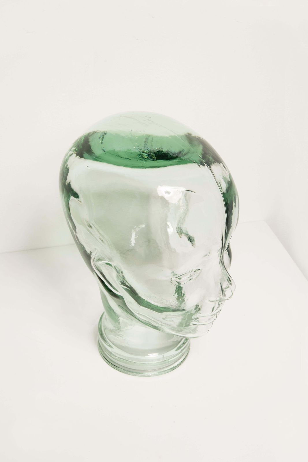 photo furniture Transparent Vintage Decorative Mannequin Glass Head Sculpture, 1970s, Germany